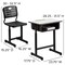 Emma and Oliver Adjustable Height Student Desk and Chair with Pedestal Frame